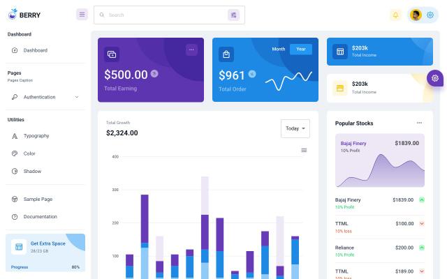 Berry Free MUI React Admin Template - free React & Next.js website template by Coded Themes