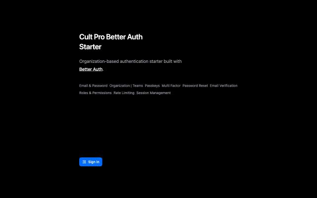 Better Auth Postgres - free React & Next.js website template by cult/ui