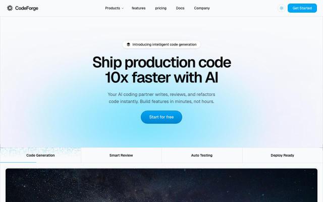 Codeforge Template - React & Next.js website template by Magic UI