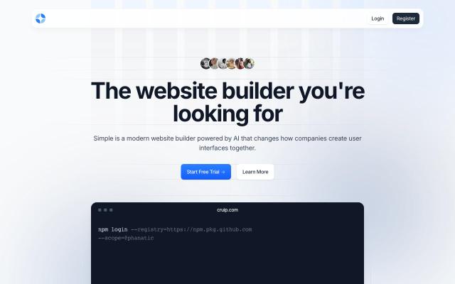Simple Light - free React & Next.js website template by Cruip