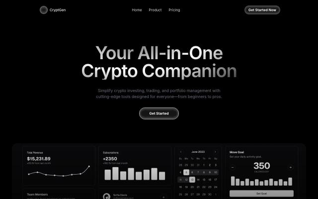Cryptgen Marketing Template - React & Next.js website template by Aceternity UI