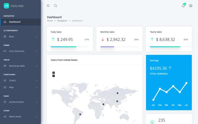 Datta Able React Free Admin Template - free React & Next.js website template by Coded Themes