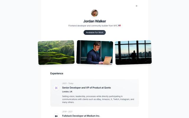 DevFolio - React & Next.js website template by Cruip
