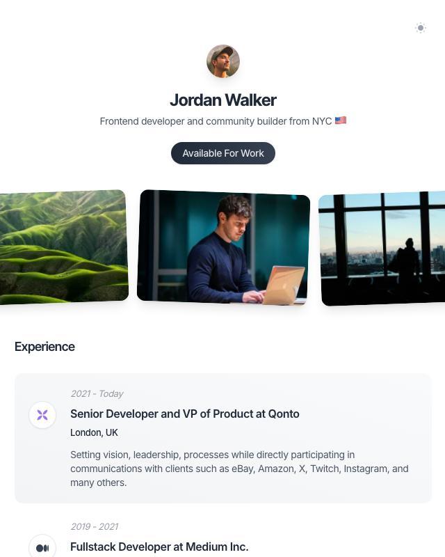 DevFolio — React & Next.js website template by Serafim