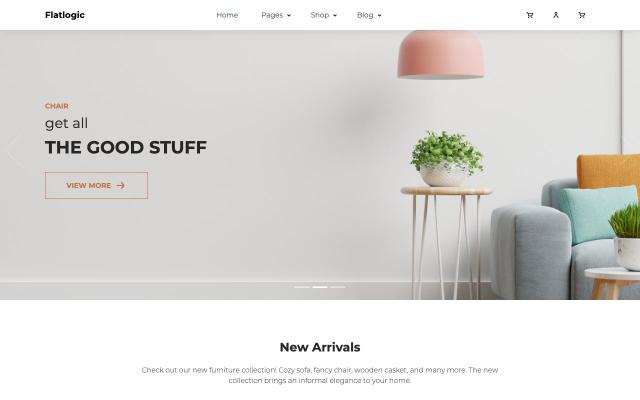 Ecommerce React Template - free React & Next.js website template by Flatlogic