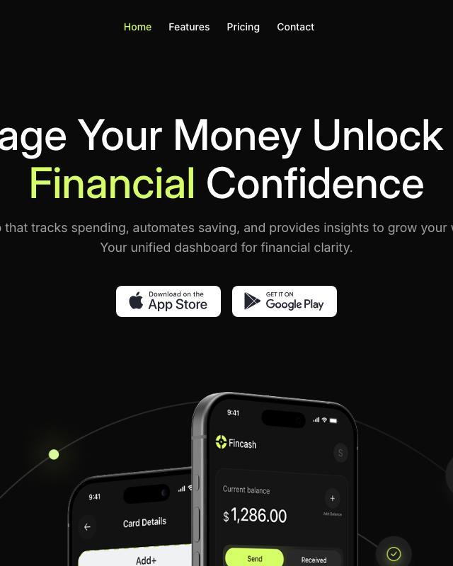 Fincash — React & Next.js website template by Serafim