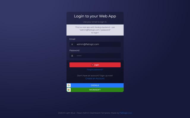 Light Blue React - free React & Next.js website template by Flatlogic