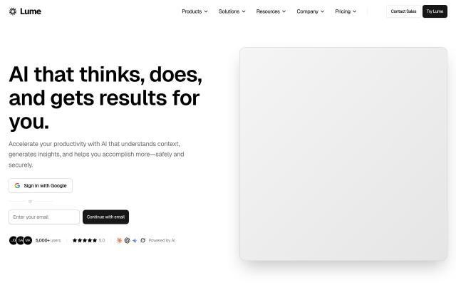 Lume - React & Next.js website template by 21st Indexer