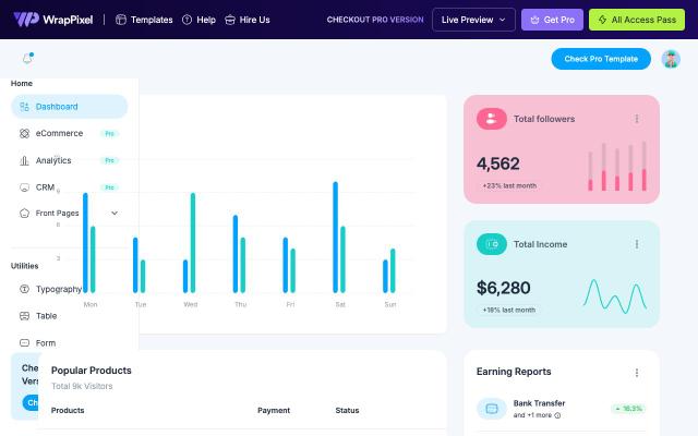 MaterialM Free Tailwind React Admin Template - free React & Next.js website template by WrapPixel