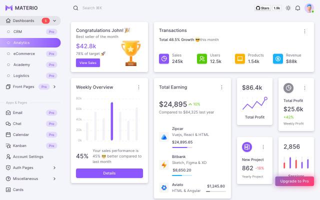 Materio MUI NextJS Admin - Free - free React & Next.js website template by ThemeSelection