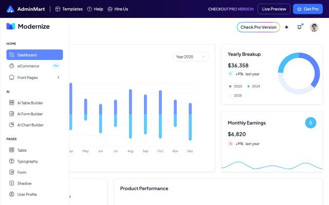 Modernize Free Tailwind Next.js Admin Dashboard - free React & Next.js website template by AdminMart