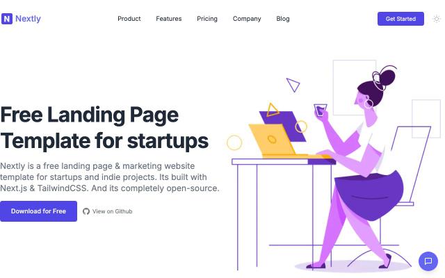 Nextly - free React & Next.js website template by Web3Templates