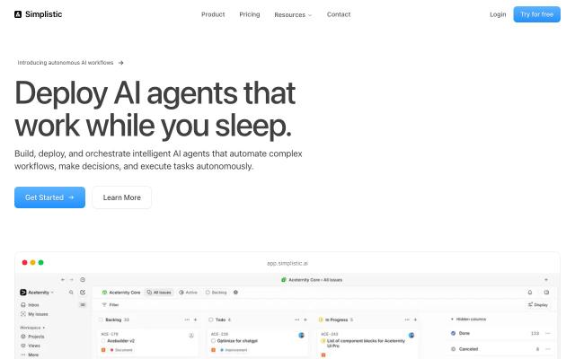 Simplistic SaaS Template - React & Next.js website template by Aceternity UI