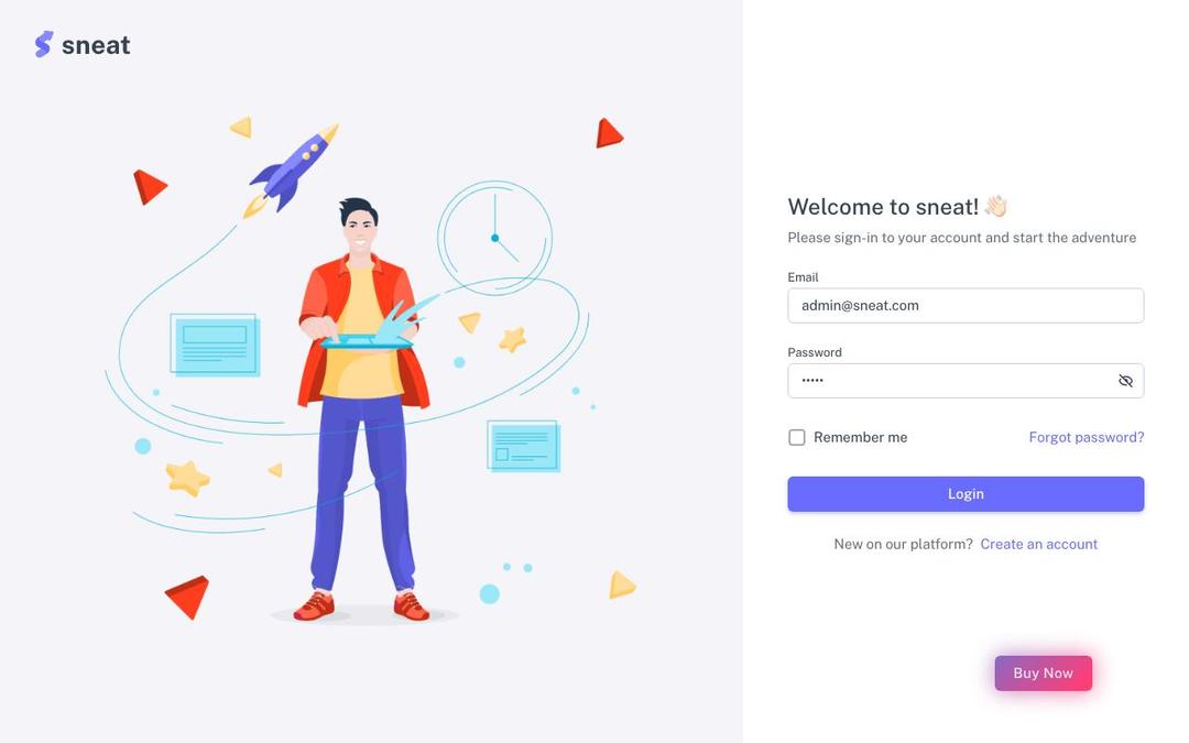 Sneat MUI NextJS Admin Pro preview