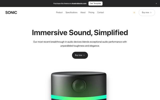 Sonic - React & Next.js website template by Shadcnblocks.com