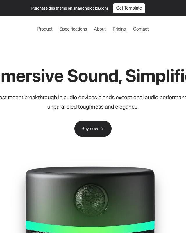 Sonic — React & Next.js website template by Shadcnblocks.com Austin