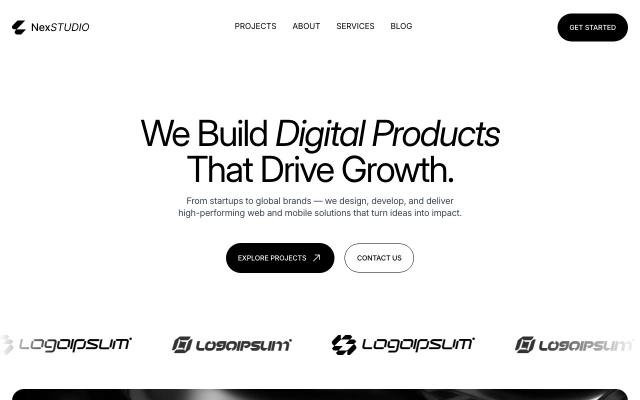 NexStudio - free React & Next.js website template by TailGrids