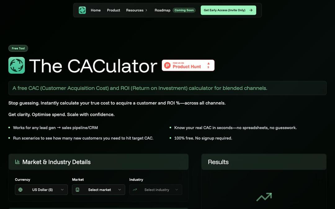 The CACulator: CAC & ROI Benchmarking Tool preview