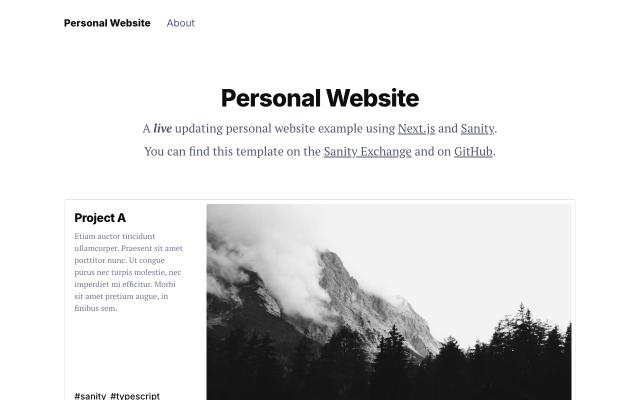 Sanity + Next.js Personal Website - free React & Next.js website template by 21st Indexer